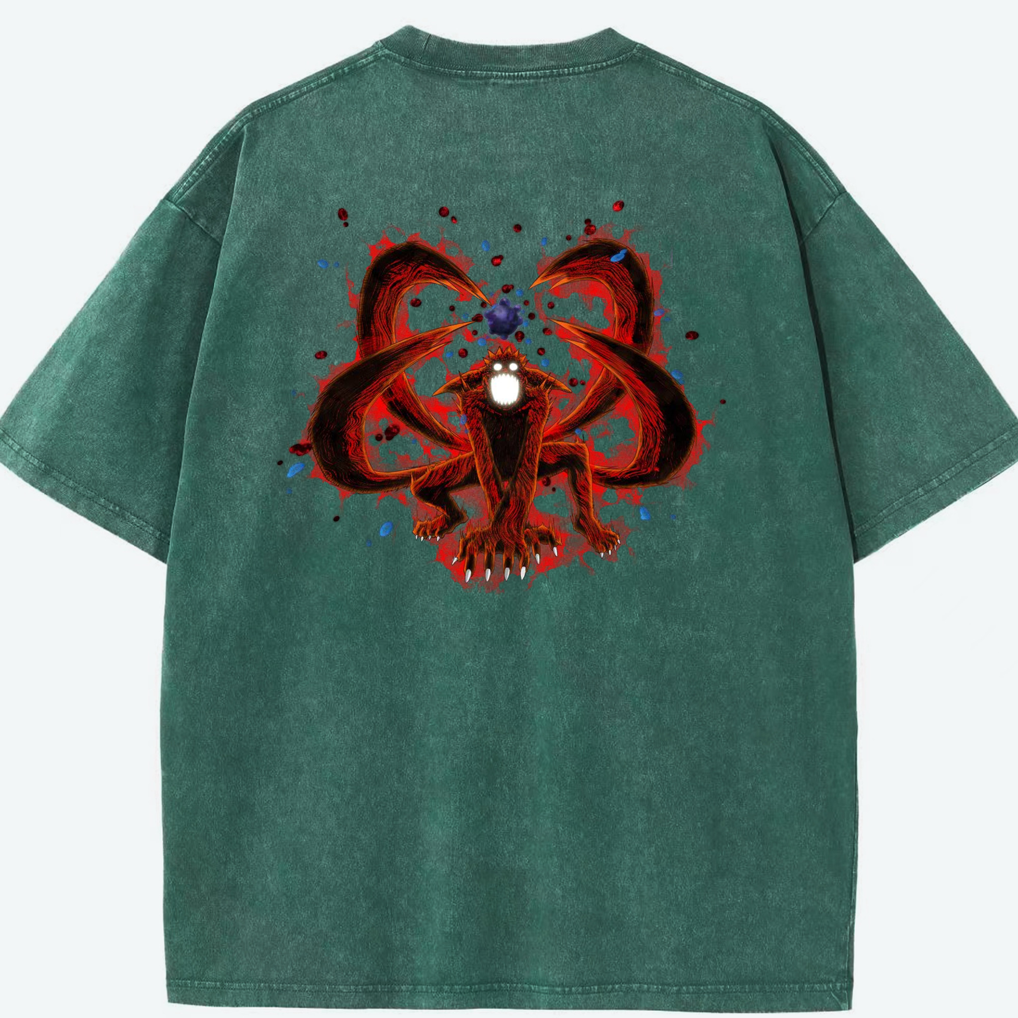 （画像用） NARUTO -ナルト- うずまき ナルト Uzumaki Naruto 綿100% ヴィンテージ風 半袖Tシャツ（背面プリント）